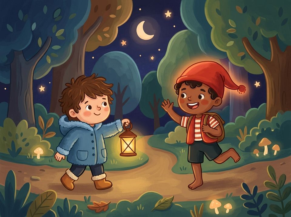 Página ilustrada para ler junto na hora de dormir